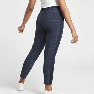 Athleta Brooklyn Textured Ankle Pants - Navy Windowpane women’s size 8